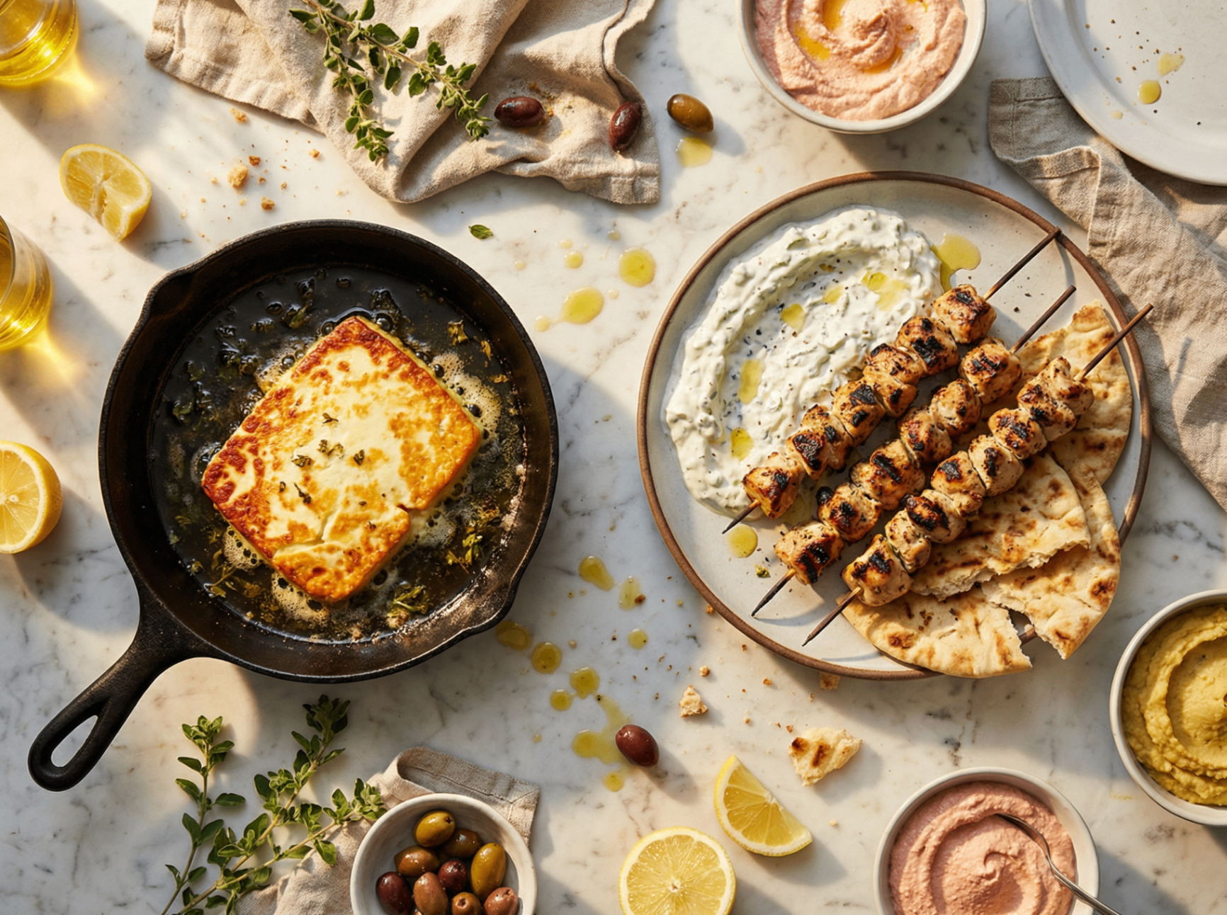 Saganaki flames